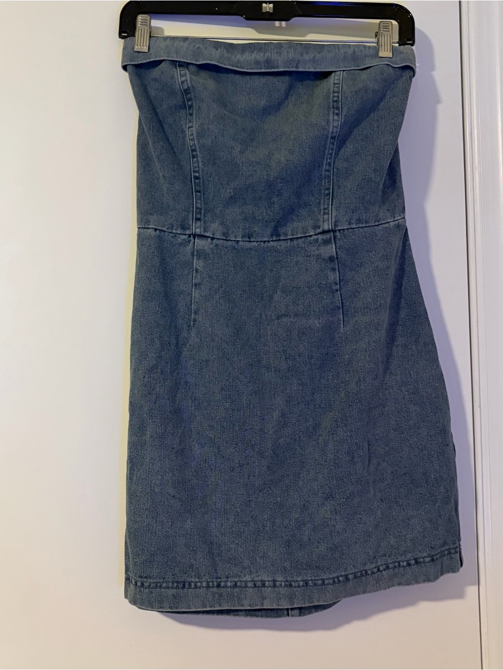Lumiere Strapless Denim Mini Dress in Blue
